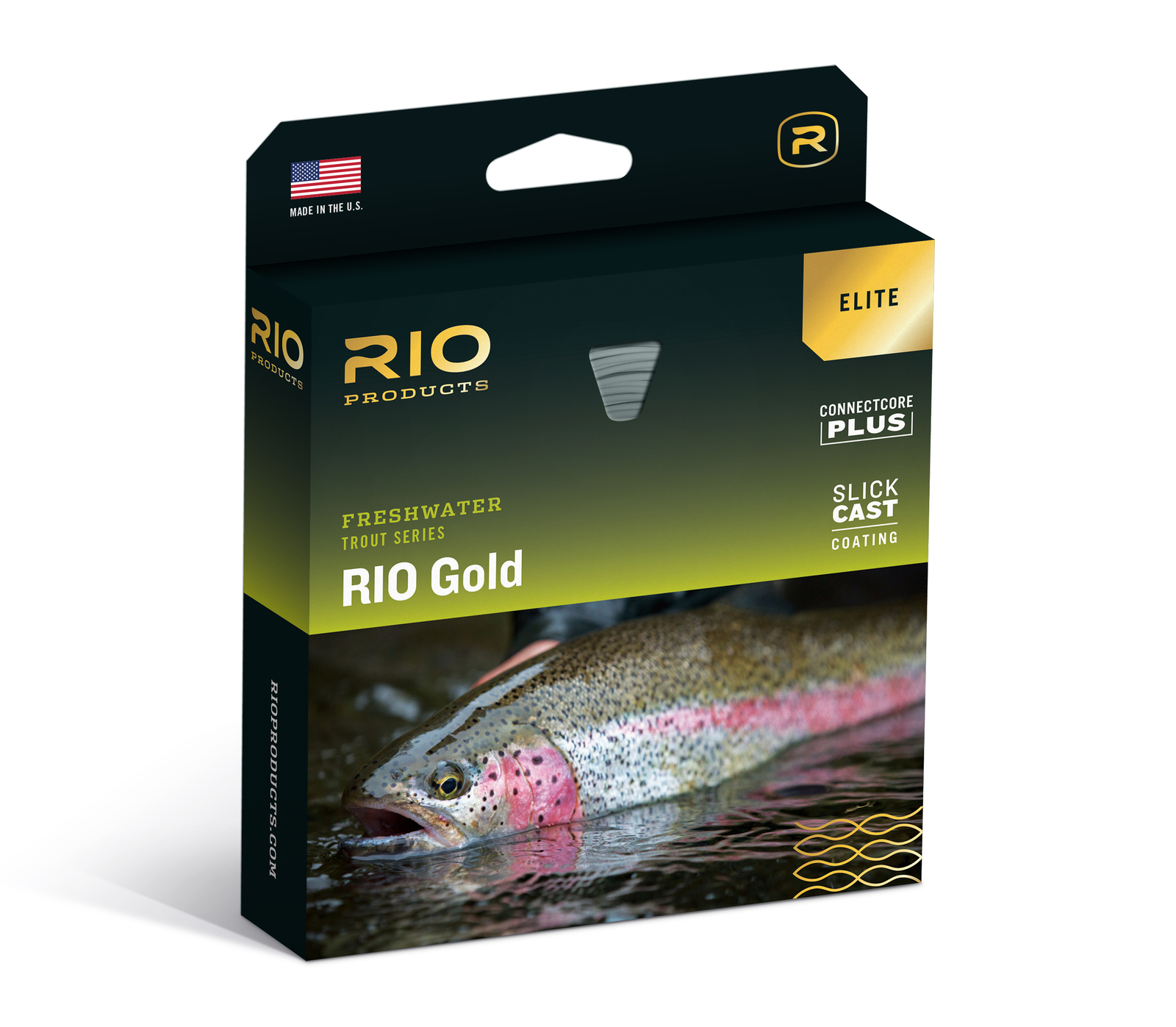 Rio Freshwater Trout Series Elite Rio Gold Fly Line · WF · 8wt · Floating · Moss - Gold - Gray